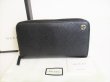 Photo1: GUCCI Interlocking G Black Leather Round Zip Wallet #8799