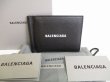 Photo1: BALENCIAGA Black Leather Bifold Wallet Compact Wallet #8801