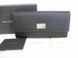 Photo1: BVLGARI Black Leather PVC Canvas Mirerige Flap Long Wallet #8802