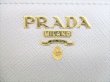 Photo10: PRADA Gray Light Blue White Saffiano Leather Round Zip Wallet #8807