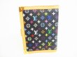 Photo2: LOUIS VUITTON Multicolor Black Leather Small Ring Agenda Cover #8811