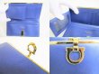 Photo8: Salvatore Ferragamo Gancini Blue Leather Bifold Long Wallet #8814