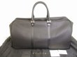 Photo1: BVLGARI Black PVC Leather Boston Bag Duffle Bag Gym Bag Travel Bag #8821