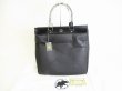 Photo1: HUNTING WORLD Black Nylon Tote Bag Hand Bag Shopping Bag #8830