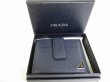 Photo12: PRADA Saffiano Blue Leather Bifold Wallet Card Holder #8839