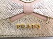 Photo10: PRADA Saffiano Leather Ribbon Motif Bifold Wallet Compact Wallet #8850