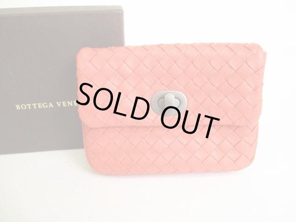 Photo1: BOTTEGA VENETA Intrecciato Vermilion Leather Pouch Cosmetic Case #8859