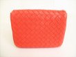 Photo2: BOTTEGA VENETA Intrecciato Vermilion Leather Pouch Cosmetic Case #8859