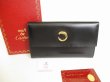 Photo1: Cartier Panthere de Cartier Black Leather Gold H/W Trifold Wallet #8860