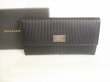 Photo1: BVLGARI Black Leather PVC Canvas Mirerige Flap Long Wallet #8861