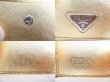 Photo10: PRADA Gold Saffiano Leather Trifold Wallet Compact Wallet #8866