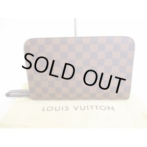 Photo: LOUIS VUITTON Damier Brown Leather Clutch Bag Purse Saint Louis #8878