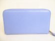 Photo2: Salvatore Ferragamo Gancini Light Blue Leather Round Zip Wallet #8888