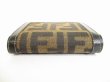 Photo6: FENDI Zucca Canvas Black Leather Trifold Wallet Compact Wallet #8892