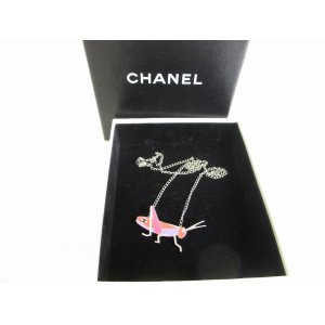 Photo: CHANEL Vintage CC Logo Locust Motif Silver Chain Necklace #8904