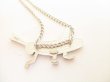 Photo5: CHANEL Vintage CC Logo Locust Motif Silver Chain Necklace #8904