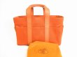 Photo1: HERMES Orange Canvas Leather Hand Bag Purse Acapulco MM #8911