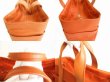 Photo7: HERMES Orange Canvas Leather Hand Bag Purse Acapulco MM #8911