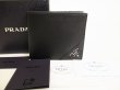 Photo1: PRADA Saffiano Black Metal Leather Bifold Wallet Compact Wallet #8912