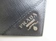 Photo10: PRADA Saffiano Black Metal Leather Bifold Wallet Compact Wallet #8912