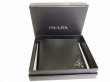 Photo12: PRADA Saffiano Black Metal Leather Bifold Wallet Compact Wallet #8912