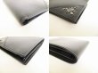 Photo7: PRADA Saffiano Black Metal Leather Bifold Wallet Compact Wallet #8912