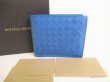 Photo1: BOTTEGA VENETA Blue Leather Bifold Wallet Compact Wallet #8913