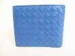 Photo2: BOTTEGA VENETA Blue Leather Bifold Wallet Compact Wallet #8913