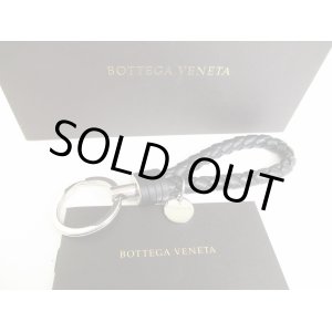 Photo: BOTTEGA BENETA Intrecciato Black Leather Key Ring Necklace #8924