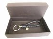 Photo12: BOTTEGA BENETA Intrecciato Black Leather Key Ring Necklace #8924