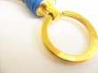 Photo9: BOTTEGA BENETA Blue Brown Leather Gold H/W Key Ring #8932