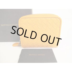 Photo: BOTTEGA VENETA Camel Leather Bifold Wallet Compact Wallet #8945