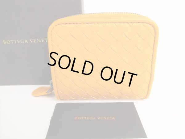 Photo1: BOTTEGA VENETA Camel Leather Bifold Wallet Compact Wallet #8945