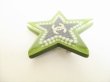 Photo2: CHANEL CC Logo Green Black Plastic Star Motif Brooch #8949