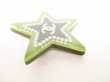 Photo3: CHANEL CC Logo Green Black Plastic Star Motif Brooch #8949