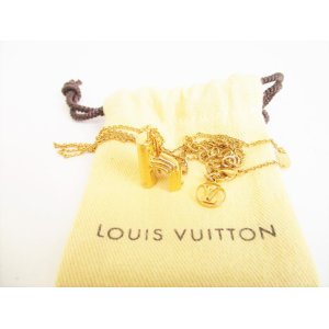 Photo: LOUIS VUITTON Gold Plated LV & ME Necklace Letter H #8952