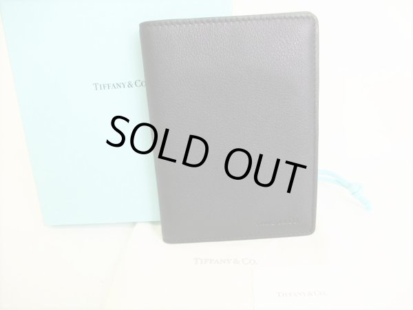 Photo1: Tiffany&Co. Black Leather Passport Holder Notebook Holders #8961