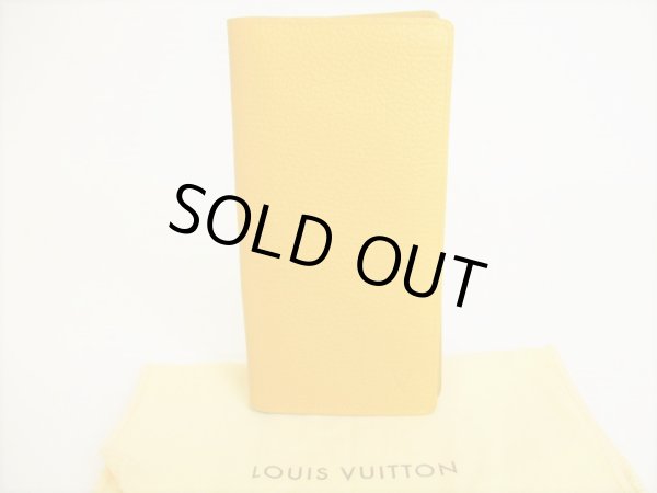 Photo1: LOUIS VUITTON Yellow Taurillon Leather Portefeuille Brazza Wallet #8962