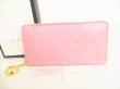 Photo1: GUCCI Guccissima Pink Leather Round Zip Long Wallet #8972