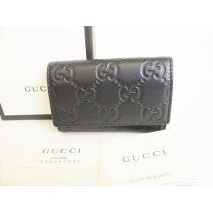 Photo: GUCCI Guccissima Black Leather 6 Pics Key Cases #8976