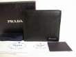 Photo1: PRADA Black Saffiano Leather Bifold Bill Wallet Compact Wallet #8978