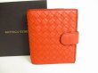 Photo1: BOTTEGA VENETA Orange Bordeaux Leather Bifold Wallet Compact Wallet #8982