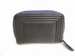 Photo2: CHANEL BOY CHANEL Navy Blue Black Leather Zip Coin Purse #8988