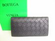 Photo1: BOTTEGA VENETA Intrecciato Black Leather Bifold Long Wallet #8990
