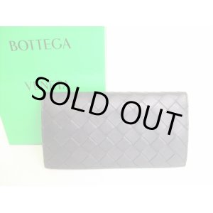 Photo: BOTTEGA VENETA Intrecciato Black Leather Bifold Long Wallet #8990