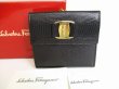 Photo1: Salvatore Ferragamo Vala Black Leather Bifold Long Wallet #8994