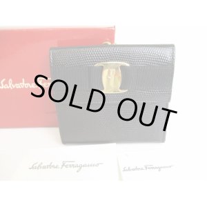 Photo: Salvatore Ferragamo Vala Black Leather Bifold Long Wallet #8994