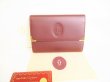 Photo1: Cartier Must de Cartier Bordeaux Leather Trifold Wallet #8997