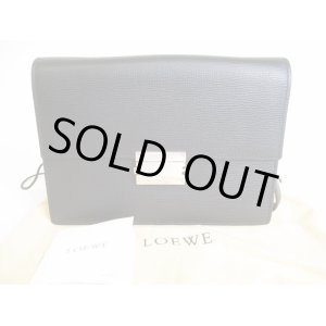 Photo: LOEWE Black Leather Silver H/W Clutch Bag Document Bag #9001