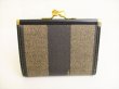 Photo2: FENDI Pecan Canvas Black Leather Trifold Wallet Compact Wallet #9003